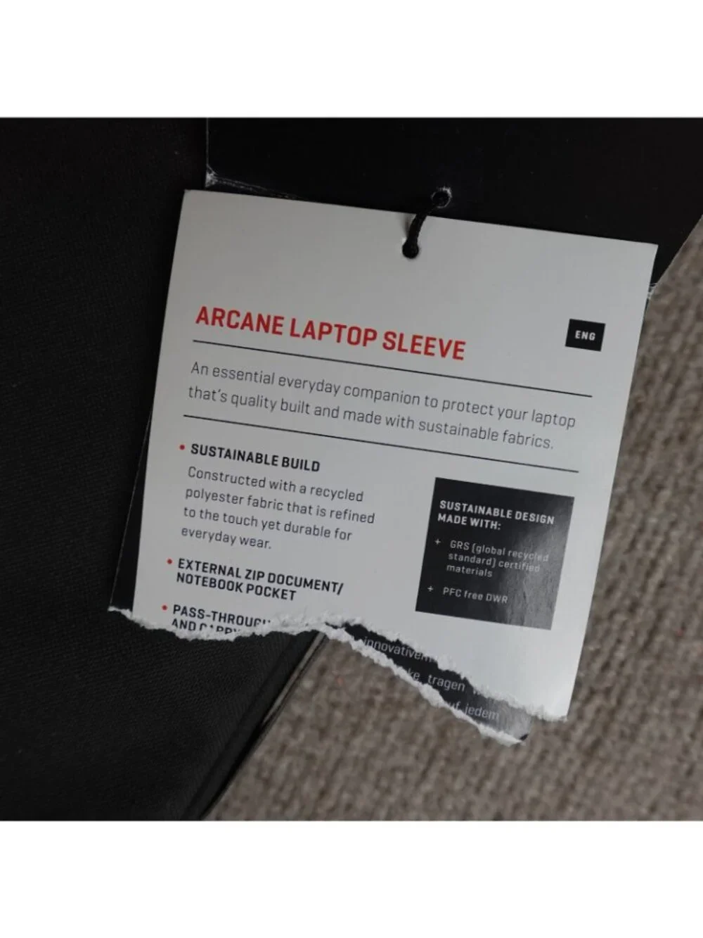 Osprey Arcane Laptop Sleeve Case Solid  Black Padded 15 Inch Polyester NEW